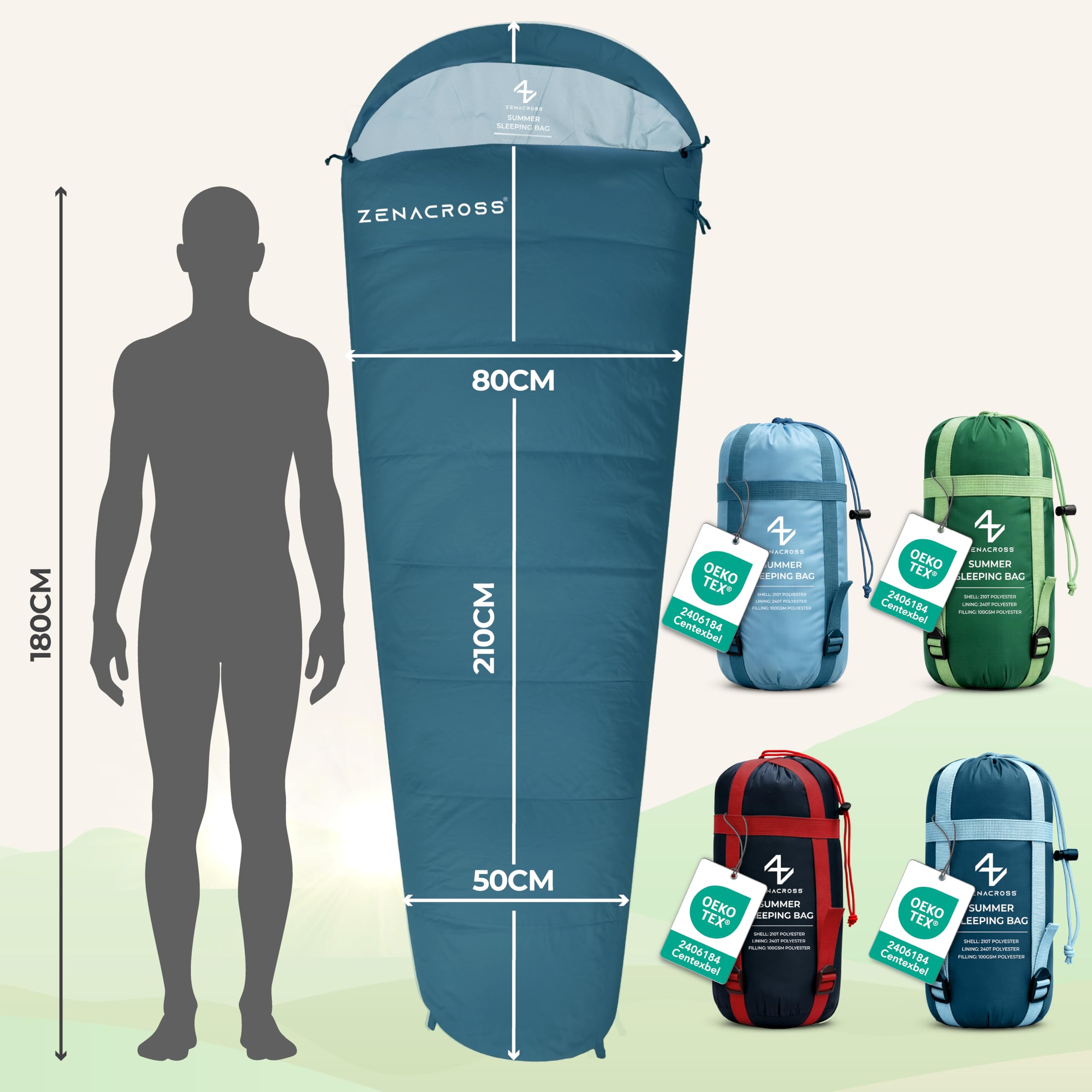 Saco de Dormir Adulto - Saco Dormir Ultraligero & Compacto per Vivac, Campismo e Montaña