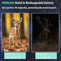 Vista 6 de Night Vision Goggles - Night Vision Binoculars for Adults, Gifts for Men Him Husband Dad with 8X Zoom, 4000mAh Rechargeable Gear for Hunting &