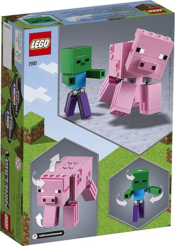 Miniatura 5 de LEGO Minecraft Pig BigFig and Baby Zombie Character 21157 - Figura de animal de juguete para niños para niños (159 piezas)