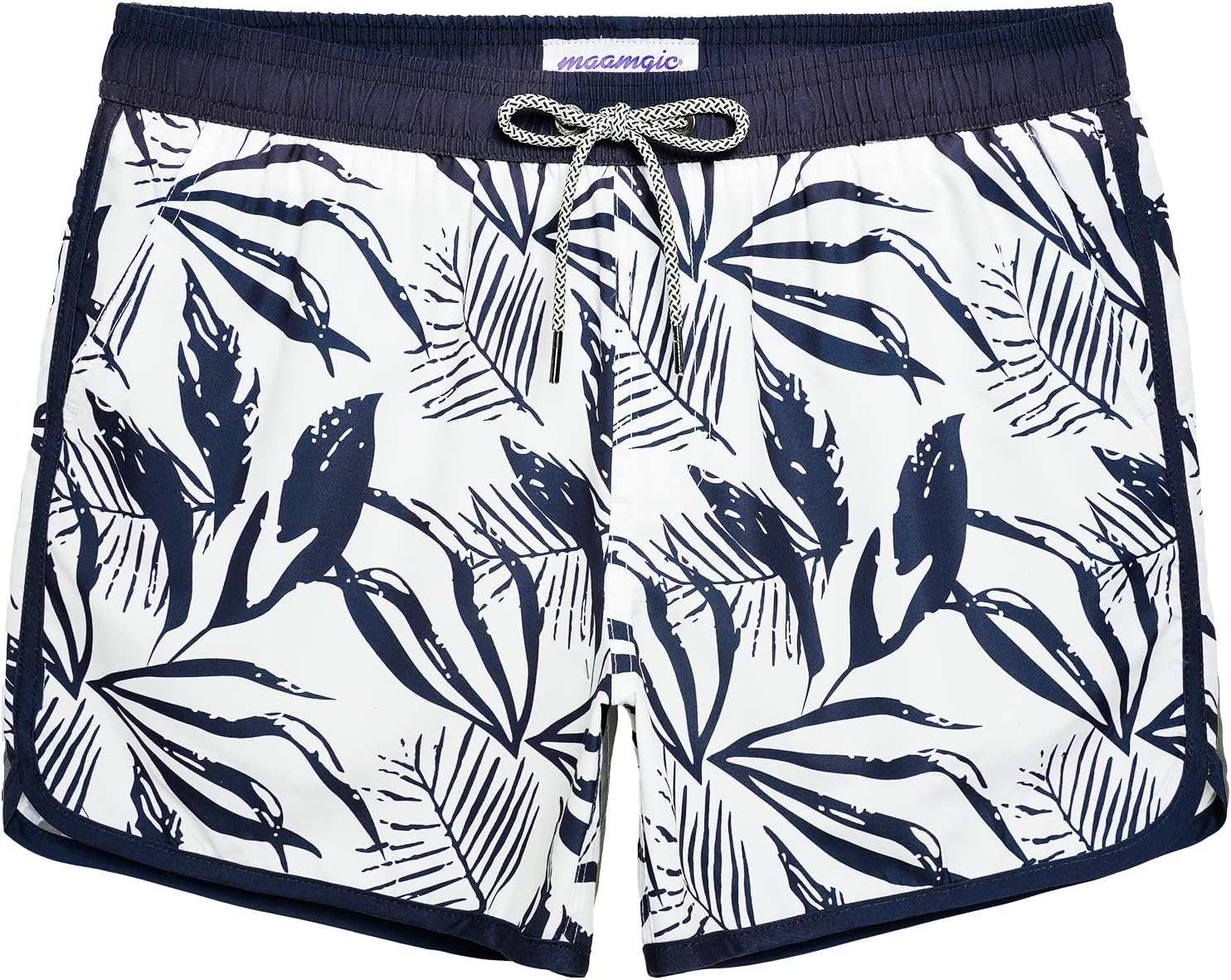 maamgic Mens Boys Short 80s 90s Vintage Swim Trunks with Mesh Lining Quick Dry Swim Suits Board Shorts