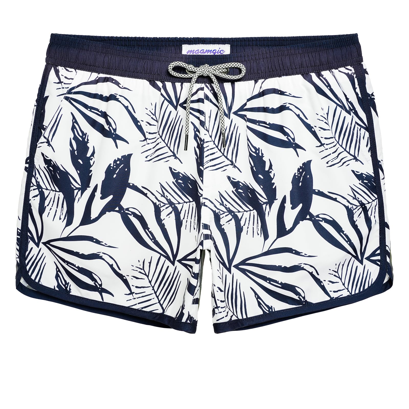 maamgic Mens Boys Short 80s 90s Vintage Swim Trunks with Mesh Lining Quick Dry Swim Suits Board Shorts