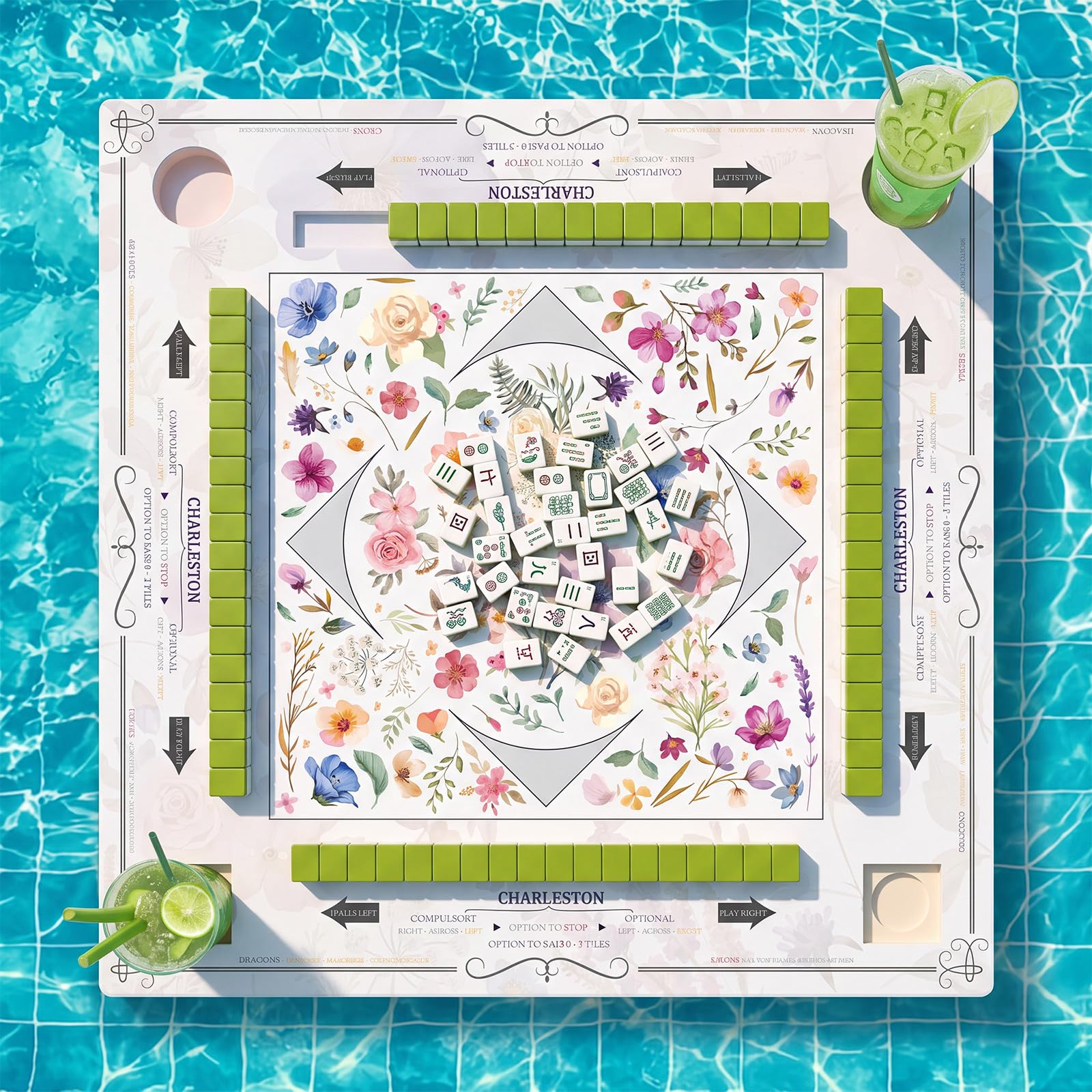 Photo 1 of Junkin Floral Floating Mahjong Table - 32x32in EVA Foam