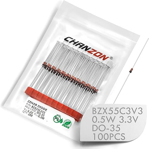 (Paquete de 100piezas) chanzon bzx55C3V3(1N5226b) Zener Diodo 0,5W 3,3V DO-35(do-204ah) Axial diodos 0,5W, 3,3V