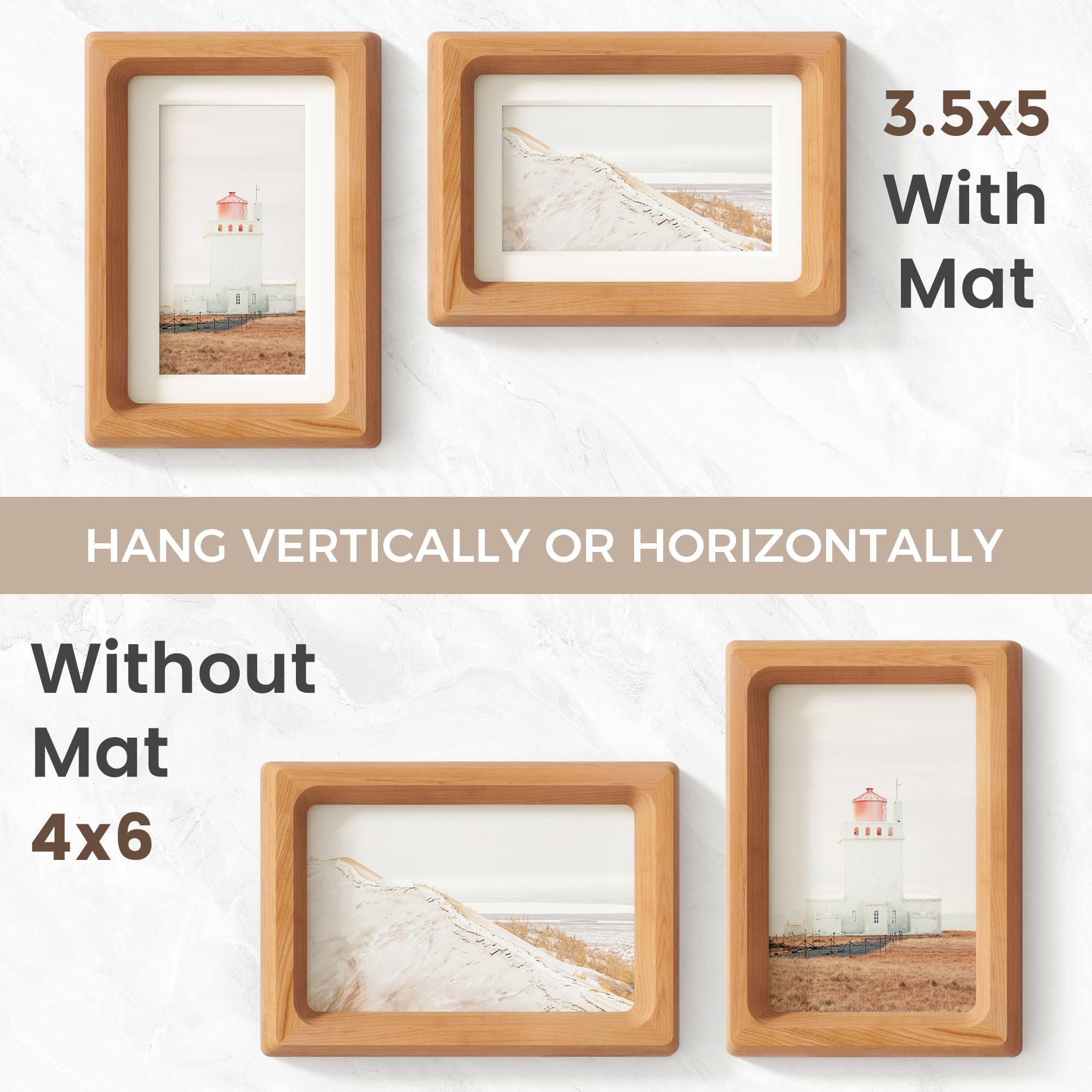 Amazon.com - 4x6 Picture Frame, USA-Sourced Natural Cherry Wood