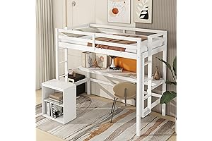 Bellemave Wooden Loft Bed with Desk: The Perfect Study-Sleep Solution