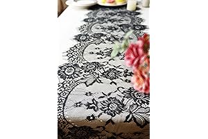 Gothic Table Runner - 14 x 120 Inches of Embroidered Black Lace Elegance