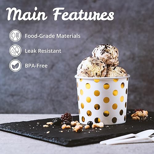 Miniatura 6 de MATICAN Vasos de papel para helado, 50 cuencos de postre desechables de 11 onzas para alimentos calientes o fríos, suministros de fiesta de 11