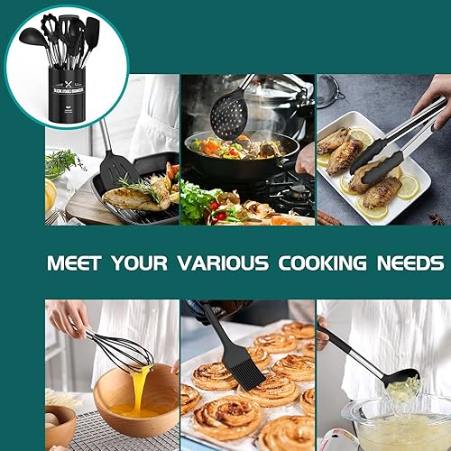 Miniatura 4 de Umite Chef - Juego de utensilios de cocina de silicona 15 piezas juego de utensilios de cocina de silicona antiadherente los mejores utensilios de