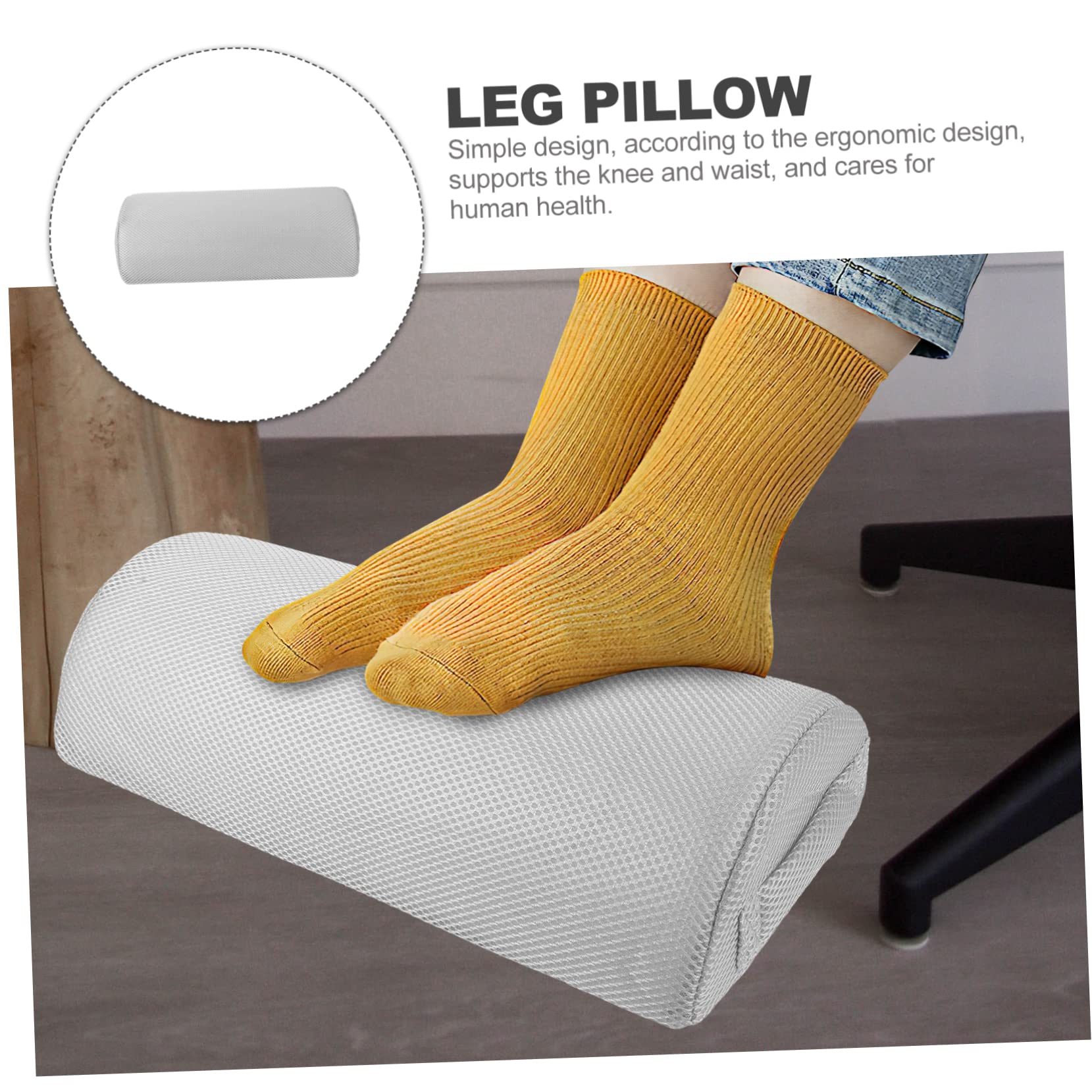 IWOWHERO Comfortable Leg Pillow for Sleeping Elastic Knee Support Cushion Portable Semi Roll Footrest for Lumbar Relief for Home and Travel Design