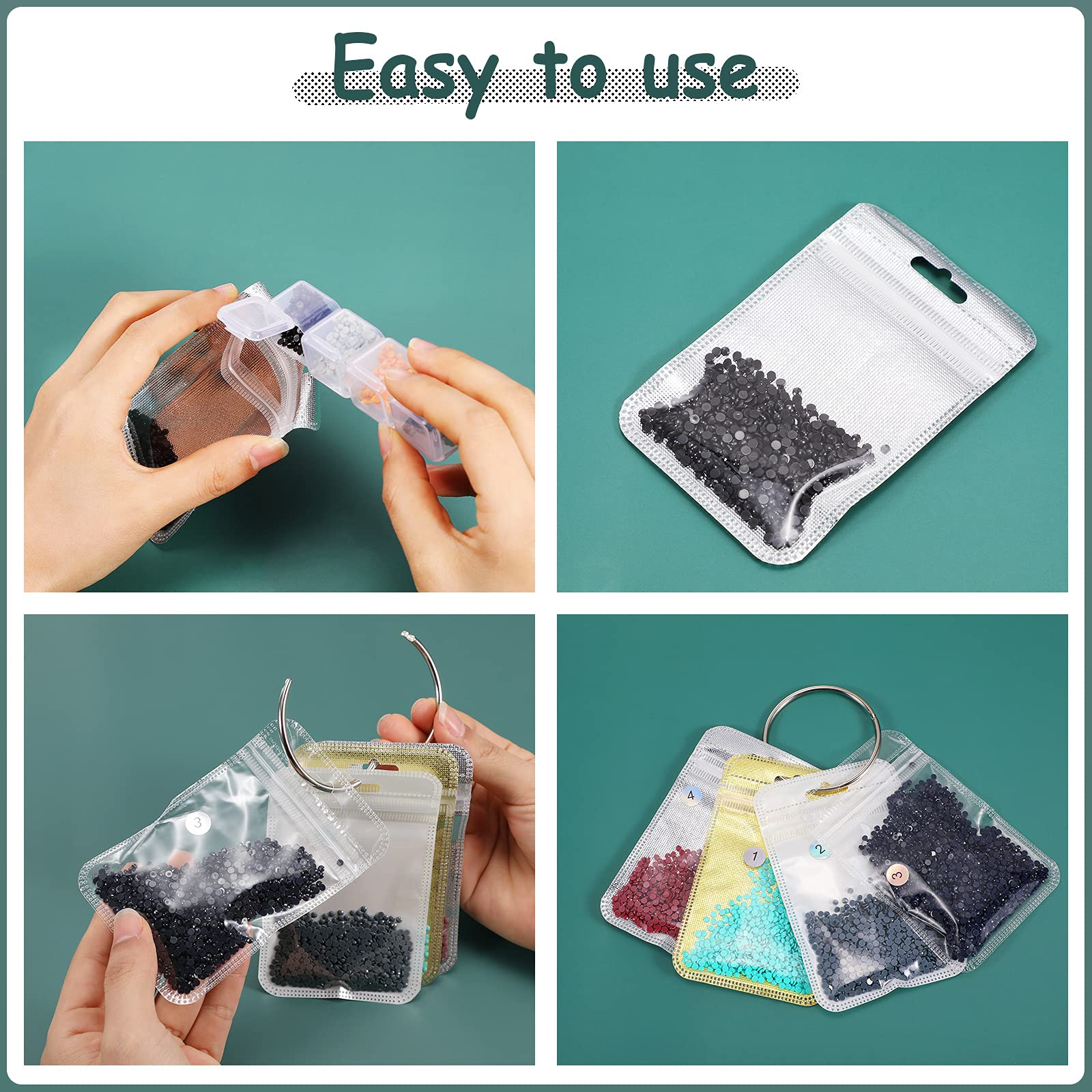 PZRT 4-Pack DIY Sealing Clips - Plastic Clamps For Diamond Painting, Food Bag Sealing, Craft Tool - View #8