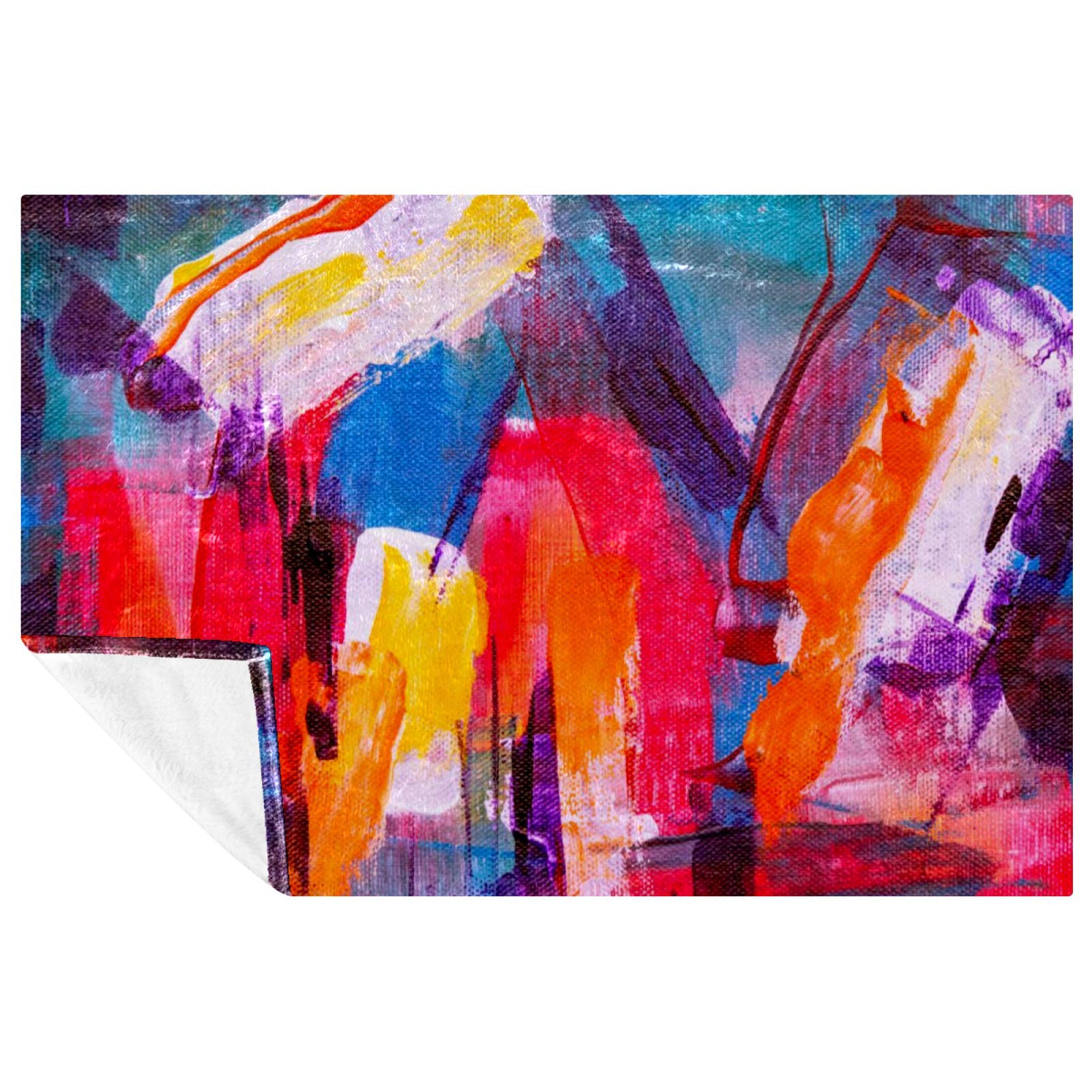 Couverture douce multicolore pour canapé et lit : plaid de plage et pique-nique