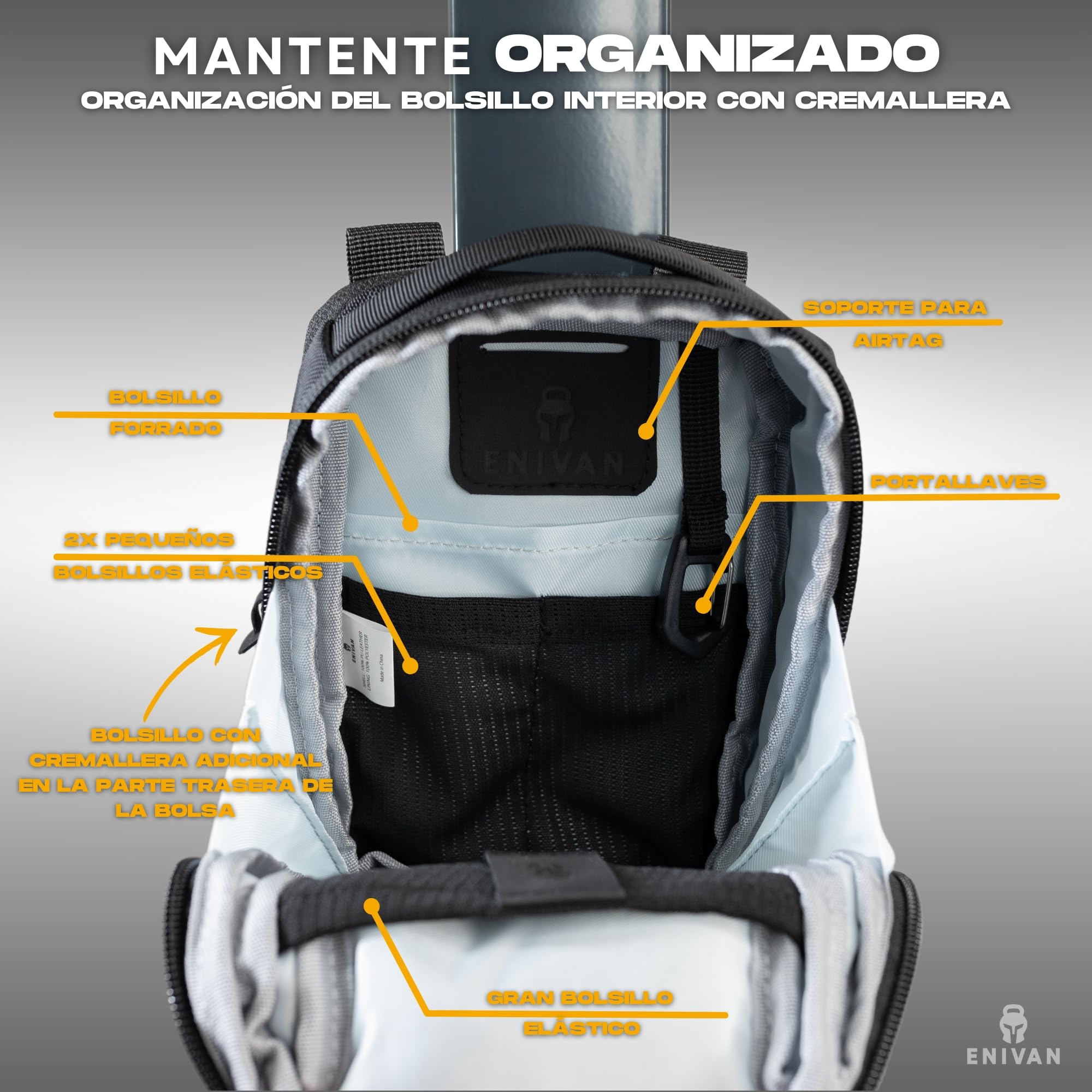 Bolsa de Deporte magnética – Riñonera Deportiva Unisex con 2 Compartimentos con Cremallera, Bolsillo para móvil y Llaves, Correa Ajustable, Repelente al Agua – Gimnasio, Fitness, Viajes