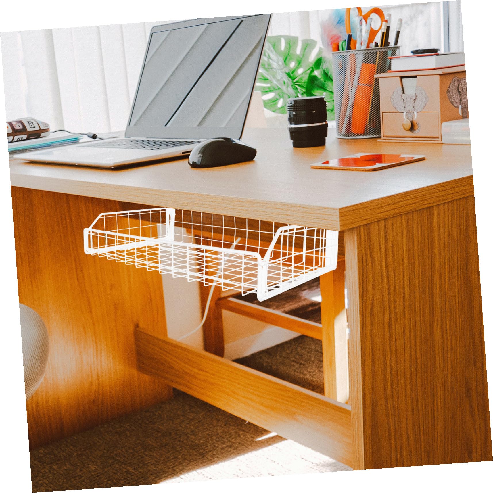 TOYANDONA Organisateur de Câbles sous Bureau Blanc Résistant Support de Rangement Compact et Léger pour Câbles et Chargeurs Installation Facile sans Perçage pour Bureau et Maison