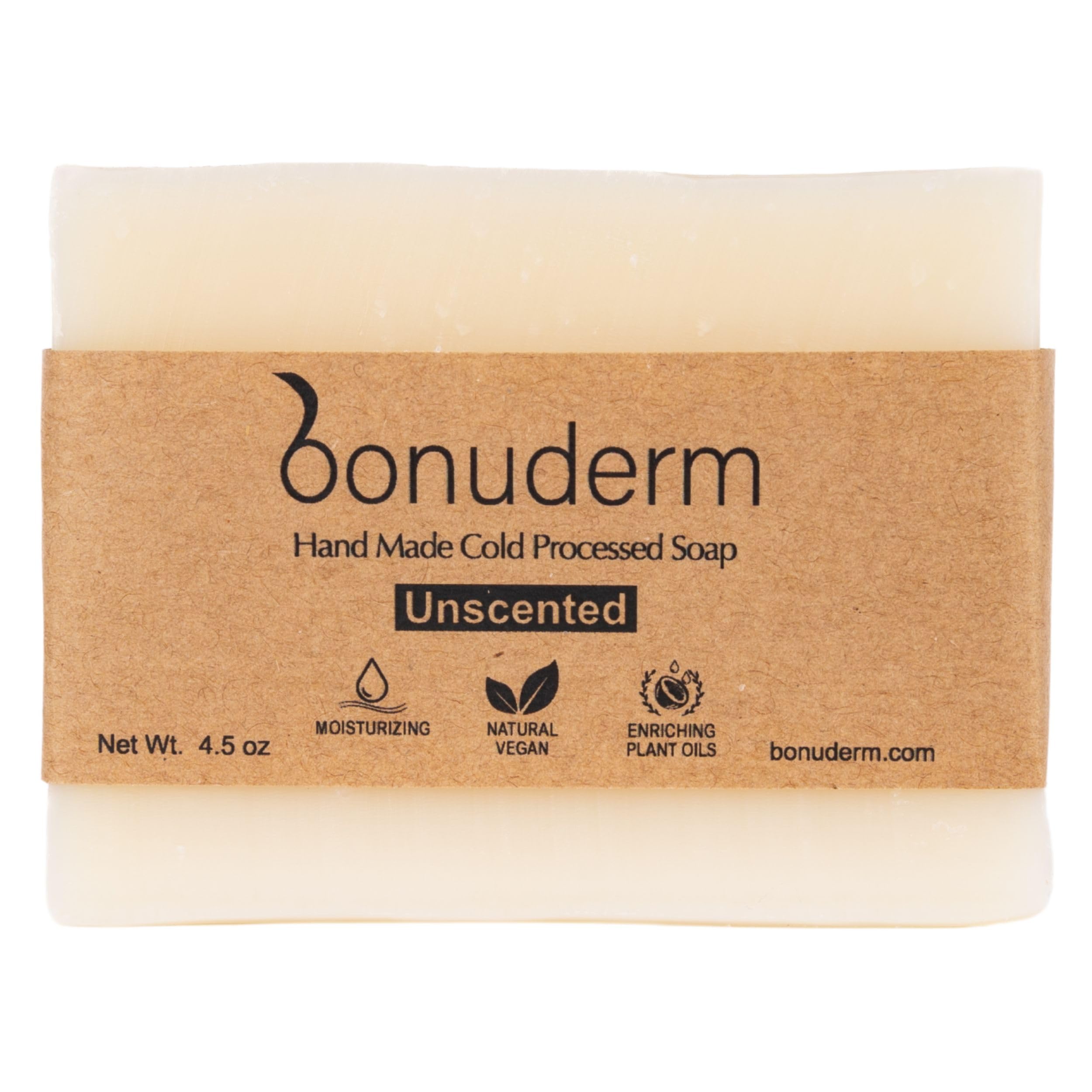 All Natural Bar Soap for Women Men Natural Unscented Fragrance Free Soap Moisturizing Sensitive Skin Vegan Plastic-Free Handmade