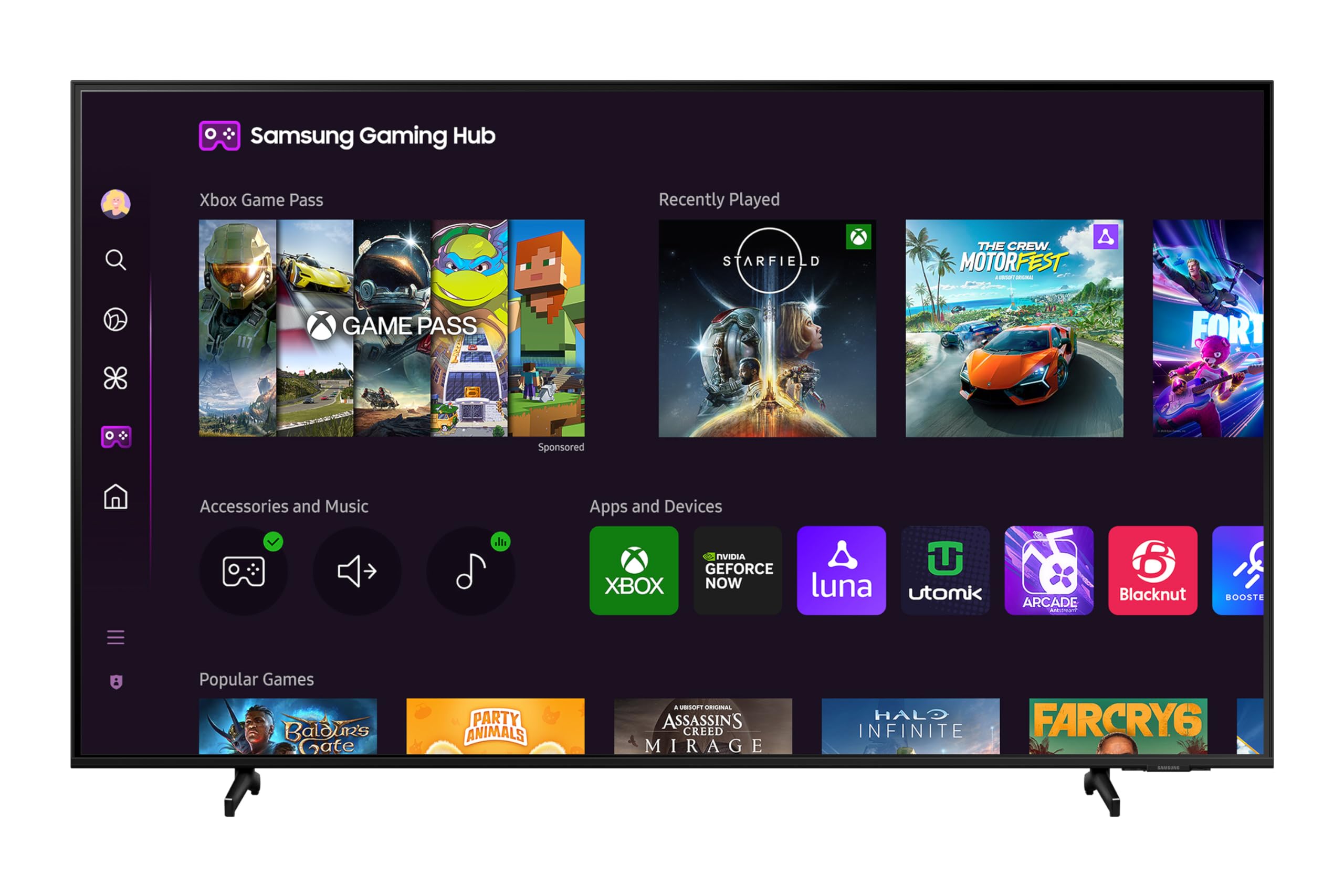 Samsung TV Crystal UHD 4K 2024 55DU8005 Smart TV de 55" avec des Couleurs Incroyables, Le Meilleur Smart TV, Pied à Hauteur Réglable et Tous Les Haut-parleurs Simultanément avec Q-Symphony