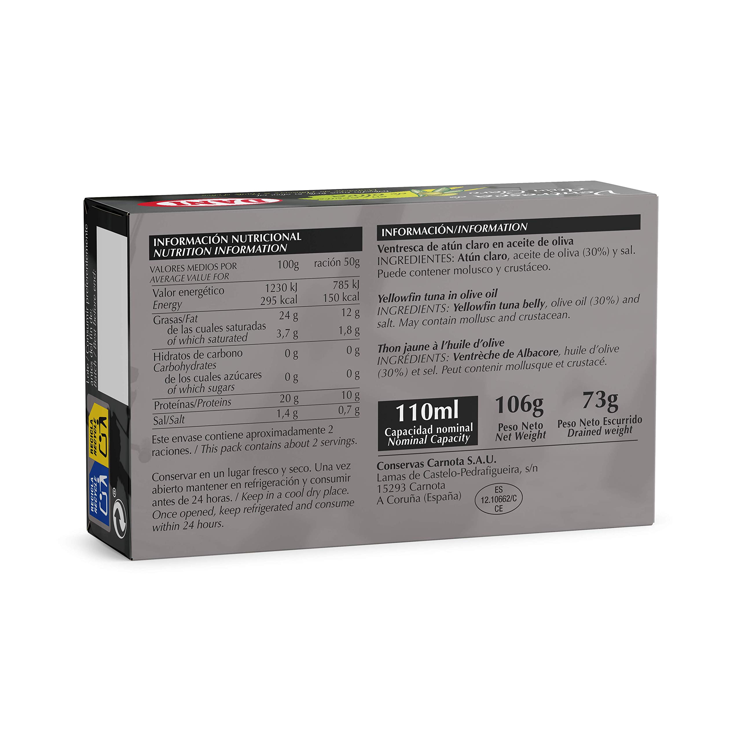 Ventresca de atún claro en aceite de oliva Dani 6 x 106 gr