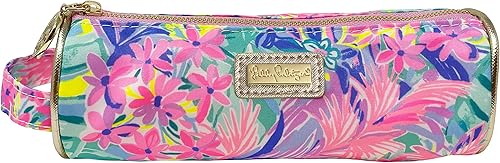 Lilly Pulitzer - Bonita funda para lápices, colorida bolsa con cremallera para suministros de oficina, pequeña bolsa de viaje con asa de transporte,