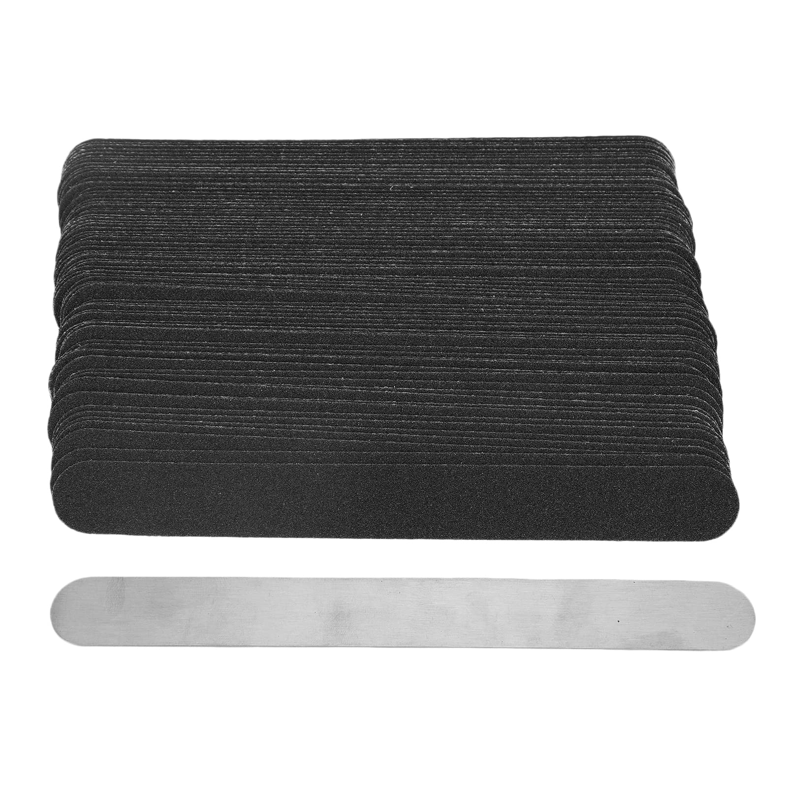 Dioche 100pcs Nail File Replacement Kit – Reusable Stainless Steel Base Plate with Disposable Sticky Nail Files, Professional Manicure & Pedicure Kit for Acrylic & Nails