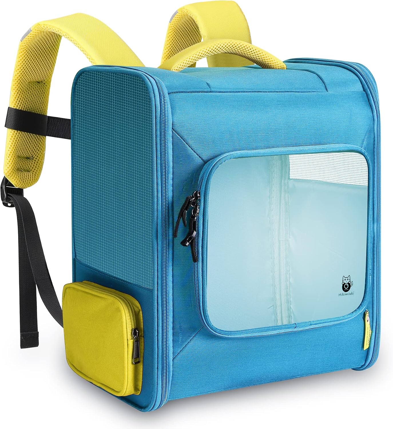 Mikimiuki Cat Backpack Breathable Pet Carrier for Cats and Small Dogs Portable Pet Travel Carrier Window Pet Carrier Small Puppy Travel…