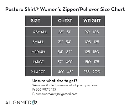 ALIGNMED Posture Shirt 2.0 Zipper for Women, Black, X-Large