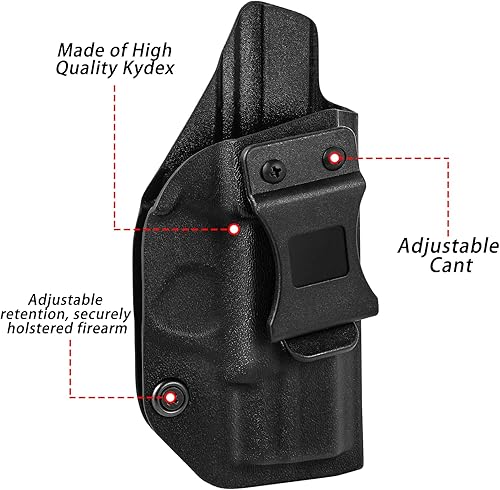 Miniatura 4 de Gokbuy KYDEX IWB Funda para pistola oculta para pistola para Smith & Wesson, funda protectora interior de cintura, color negro