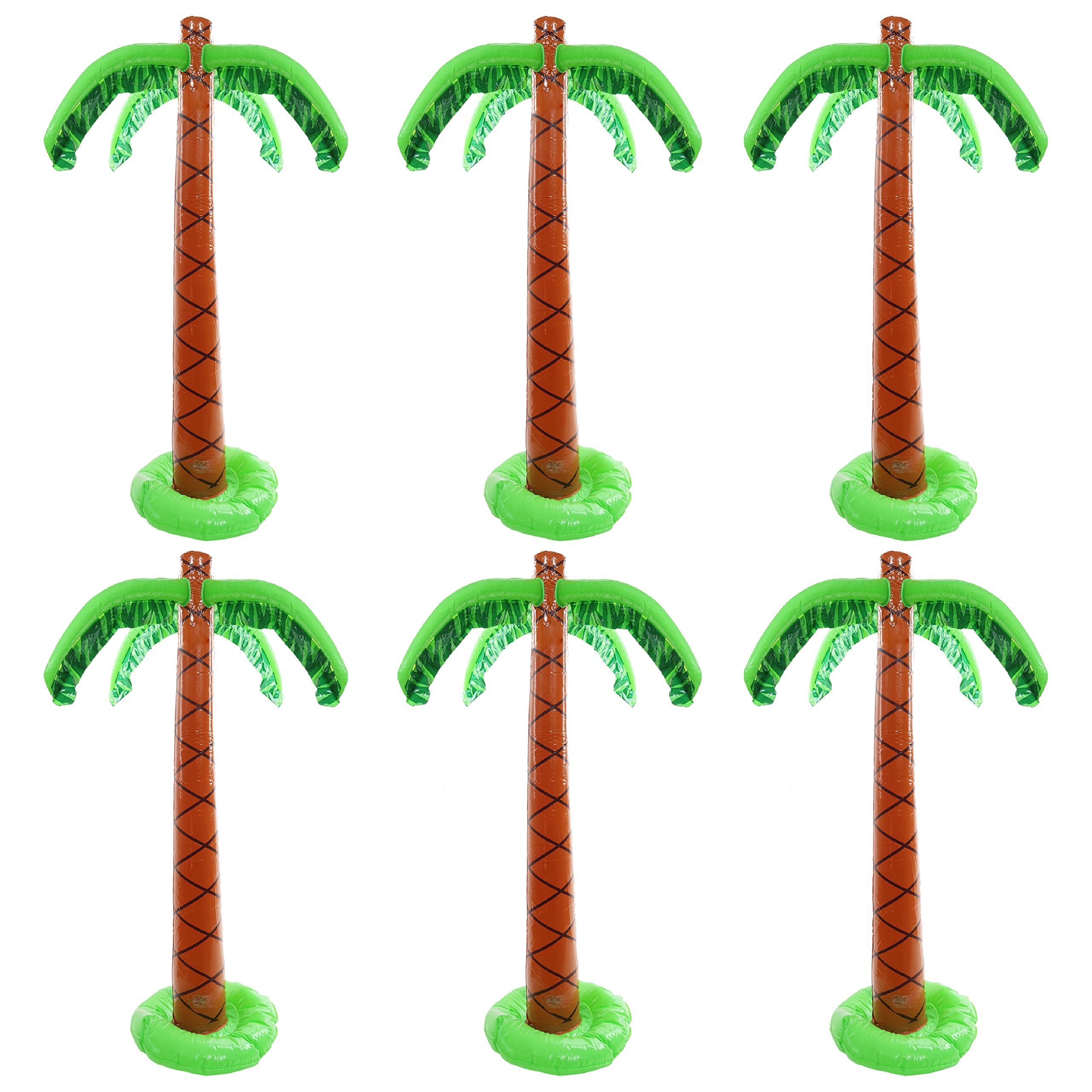 Inflatable Palm Tree Fancy Dress Decoration 90CM/3FT Summer Tropical Hawaiian Party Prop - Pack of 6