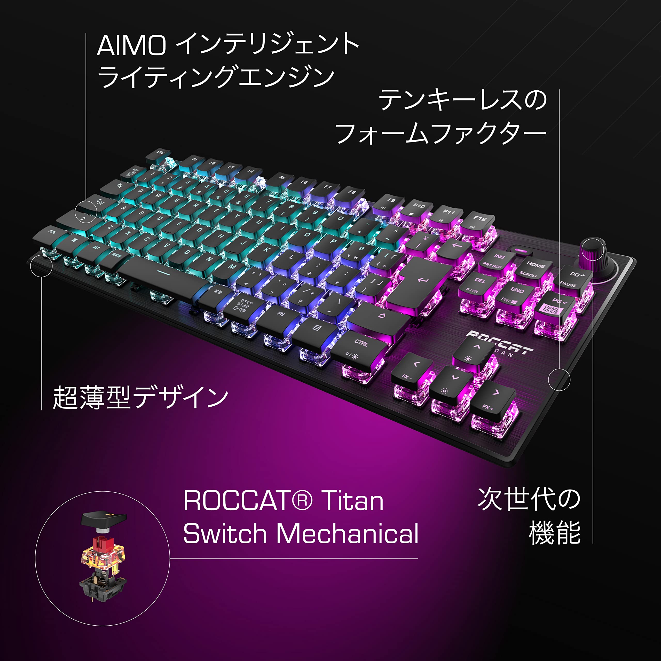 Amazon.co.jp: ROCCAT Vulcan TKL コンパクトメカニカル RGB USB 