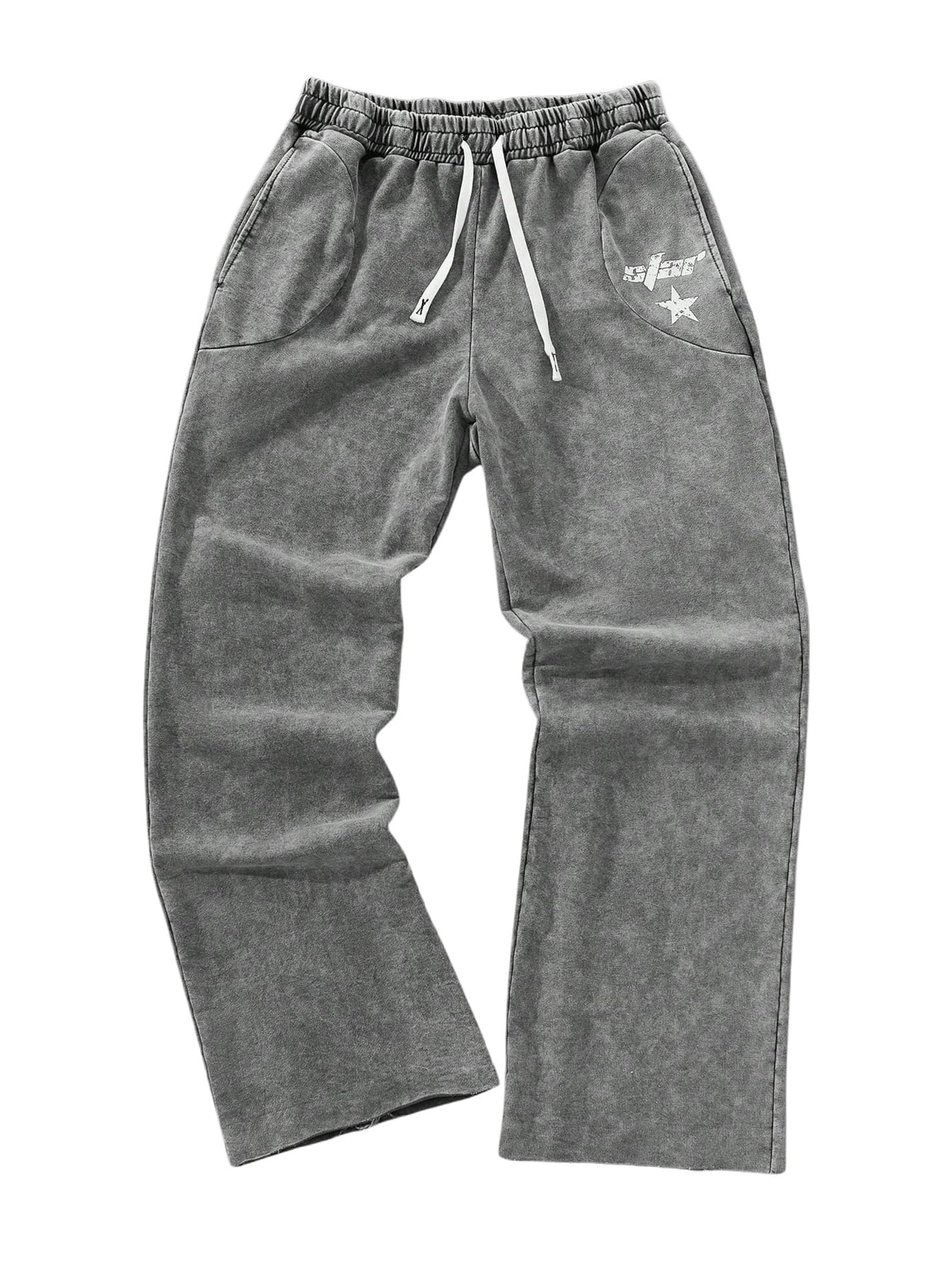SOLY HUX Mens Y2k Baggy Sweatpants Straight Leg Drawstring Elastic Waist Hip Hop Casual Pants Streetwear