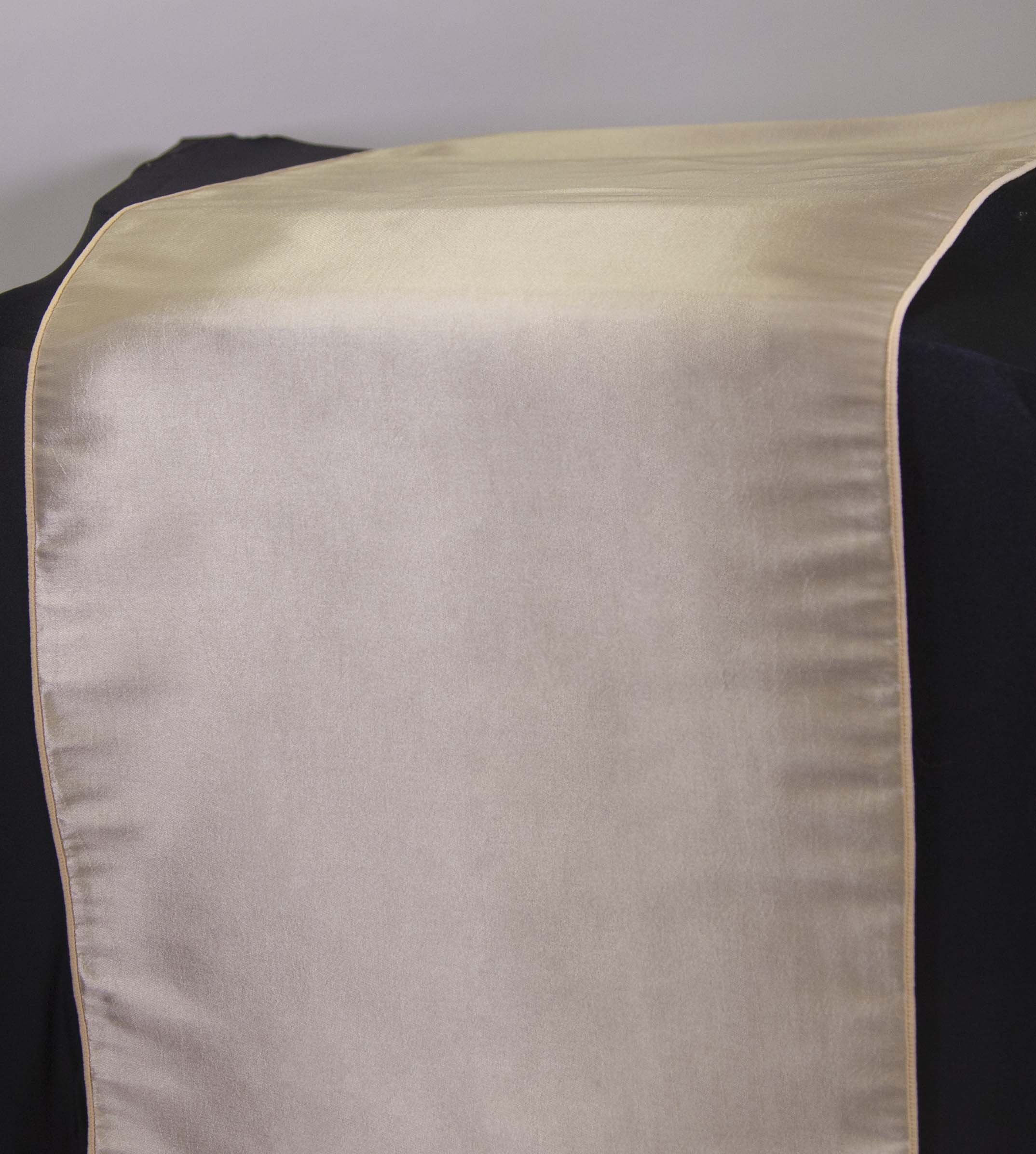 Decor Essentials Champagne Taffeta Table Runners - Tableware - Wedding Decor Events - 48 Colours And Matching Sashes Available (Champagne)