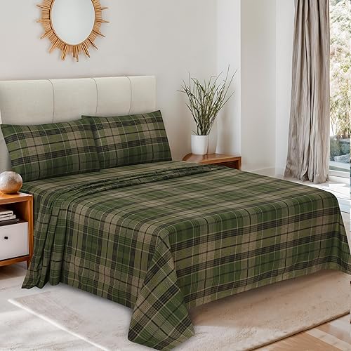 Miniatura 2 de RUVANTI Sábanas de franela tamaño King  Sábanas 100% algodón cómodas y súper suaves  Sábanas de 16 pulgadas de profundidad pesadas y transpirables