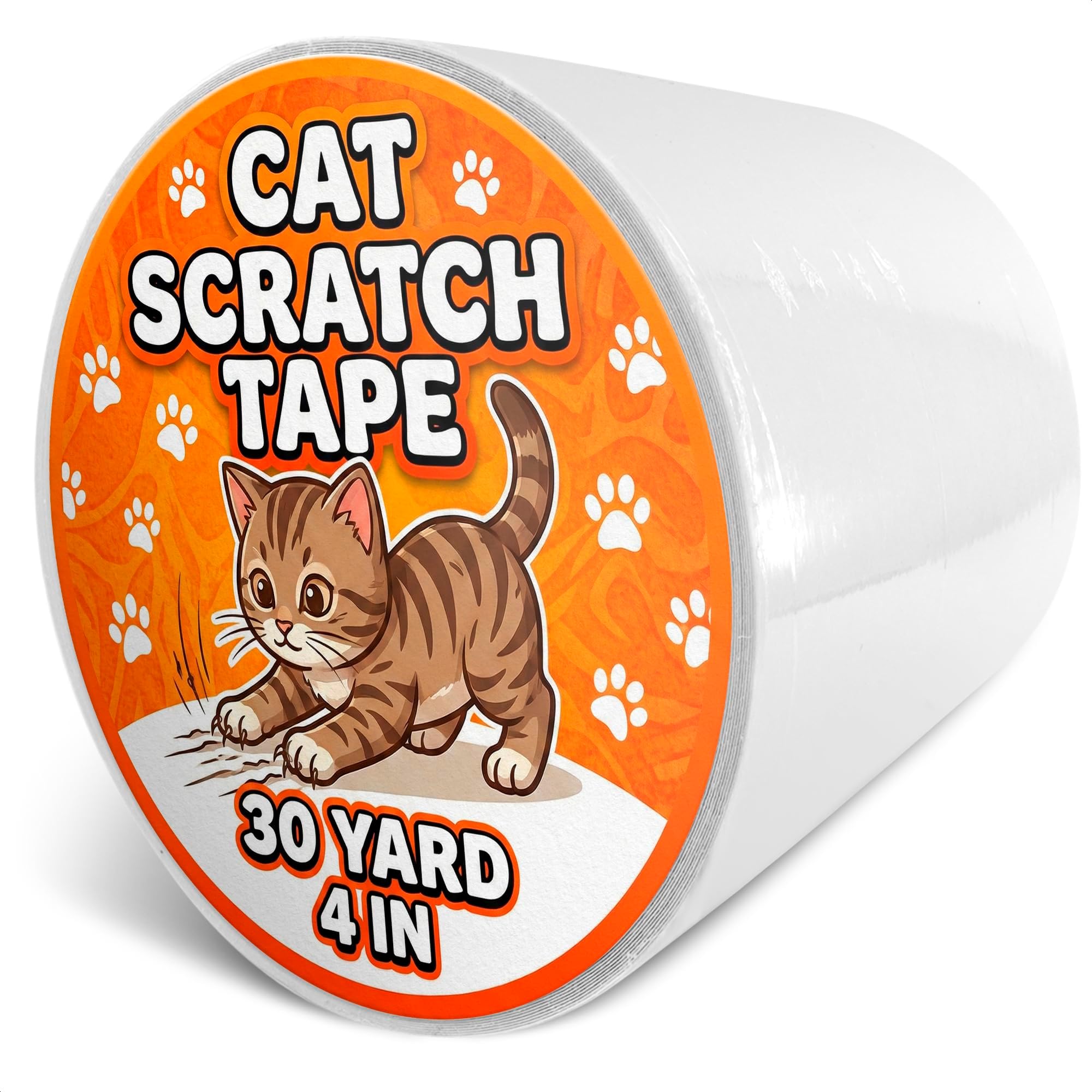 Double Sided Cat Tape for Furniture 4" X 30 Yards – PVC Couch, Carpet and Door Protection with Easy Peel Arrow Marker, Wide Clear Sticky Adhesive Anti Cat Scratch Tape for Furniture – Easy to Install