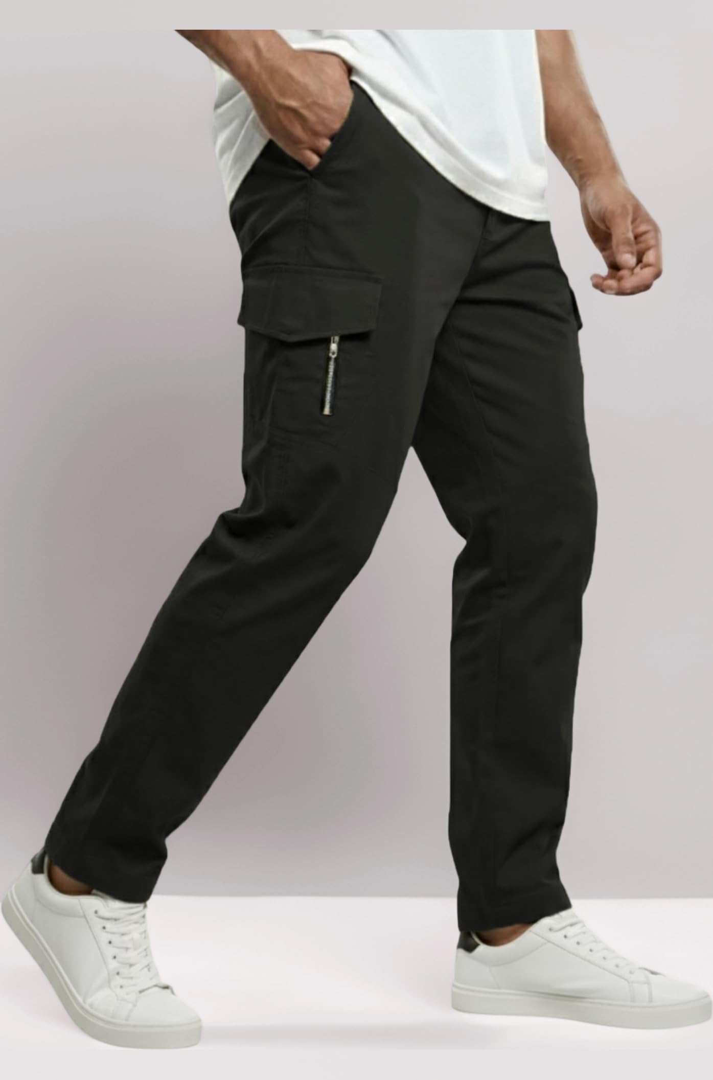 Men’s Cargo Pants with Utility Pockets, Featuring a Relaxed Loose fit for Casual and Workwear. Stylish 6-Pocket Design Ideal for Outdoor wear, Travel