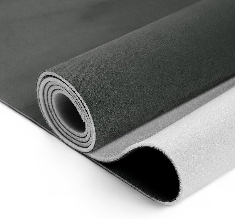 Tecido de camurça para forro de teto automotivo INFINAUTO com espuma 3 mm, cinza-escuro – 216 x 152 cm, 1 unidade