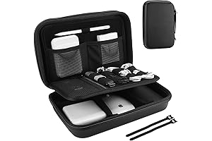 ProCase Hard Travel Organizer Case for Apple Chargers, Cables, Accessories in Black