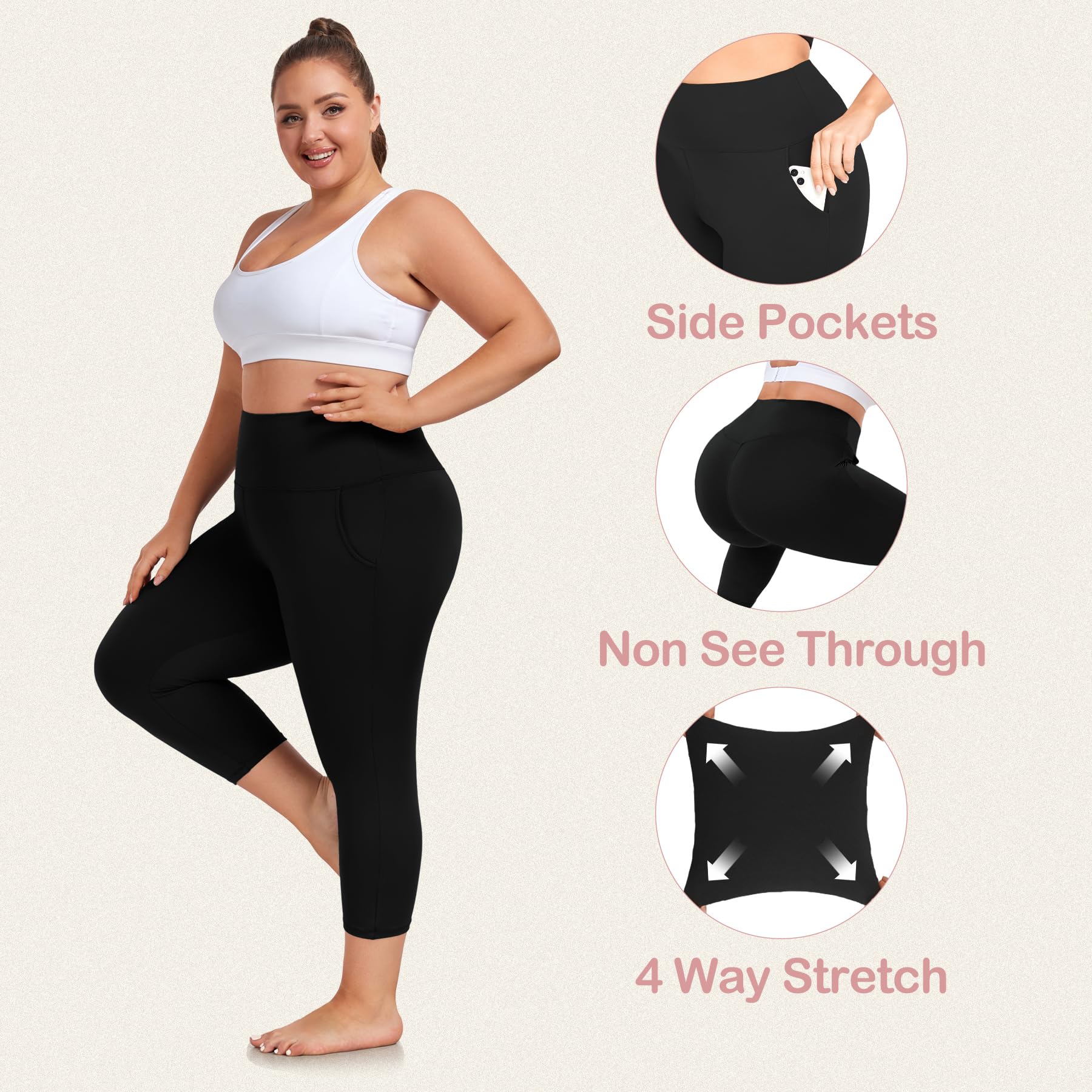 Ropa Deportiva Mujer Shorts De Yoga Mujer Cintura Alta - Control Abdomen Con Bolsillos Leggings Gym Running