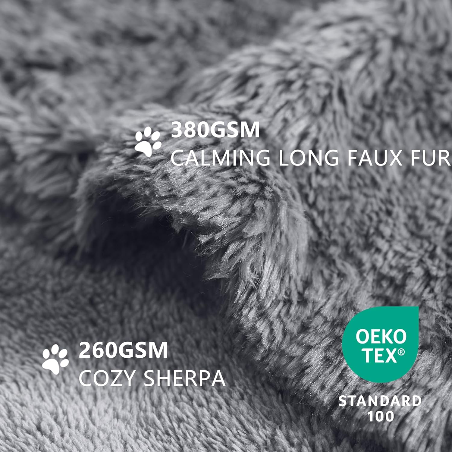 gogobunny Waterproof Dog Blanket for Couch & Furniture Protection - Super Soft Reversible Throw for Large Dogs & Cats, Calming Washable Fur & Sherpa Pet Blanket (40x50 Inch, Light Grey)