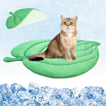 KOOLTAIL القط التبريد حصيرة، ترقية اثنين من جانب وسادة التبريد للكلاب القطط جرو، لينة الصيف الحيوانات الأليفة النوم بطانية بيت الكلب للحفاظ على بارد، ماتس الكلب قابل للغسل لصندوق أريكة سرير في الهواء الطلق داخلي، ورقة على شكل