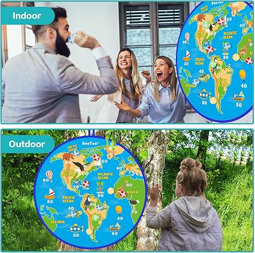 Miniatura 18 de BooTaa Tablero de dardos grande de 29 pulgadas para niños, tablero de dardos para niños con bolas adhesivas, juguetes para niños y niñas