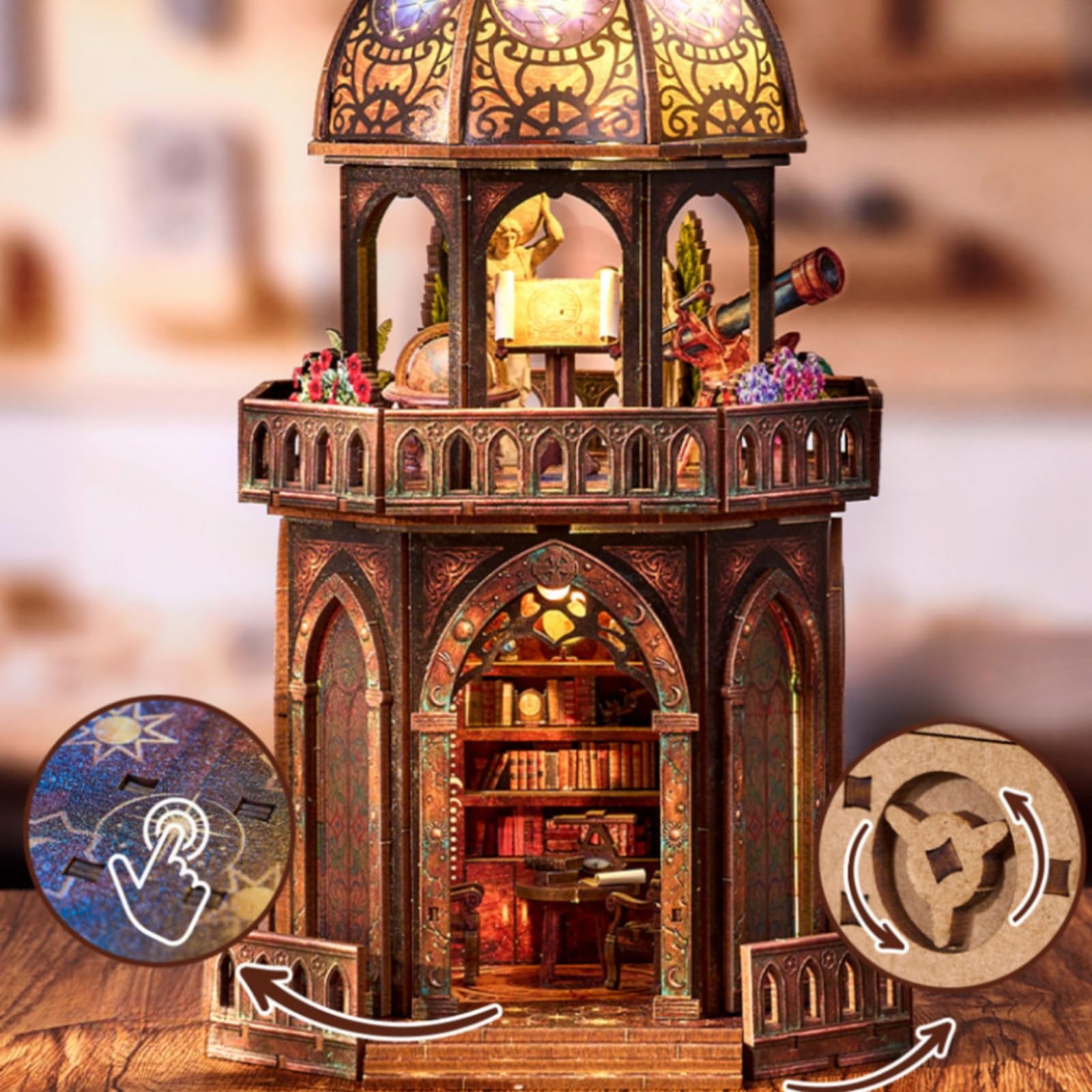 rockible Maqueta Torre Astronómica DIY Rompecabezas 3D Artístico Rompecabezas 3D para Adultos, Escritorio