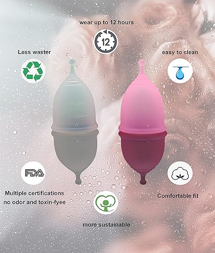 Miniatura 2 de Vasos menstruales con vaso de almacenamiento plegable, diseño a prueba de fugas con vasos de silicona de grado médico reutilizables, alternativa a