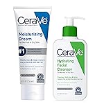 CeraVe Hydrating Skin Care Set, 8oz Moisturizing Cream & 8oz Hydrating Facial Cleanser, Ceramides + Hyaluronic Acid Moisturizer and Face Wash, Accepted by National Eczema Association