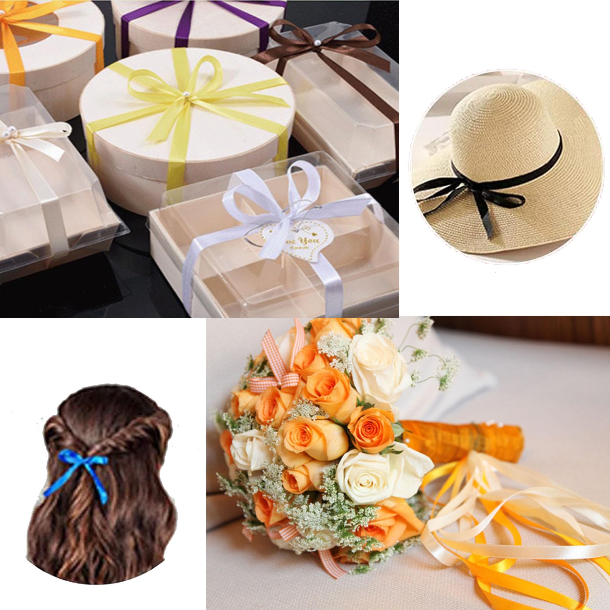 12 Rotoli Nastro Di Raso 6mm X 22m - Multicolore Per Regali, Decorazioni E Fai Da Te - Foto 11