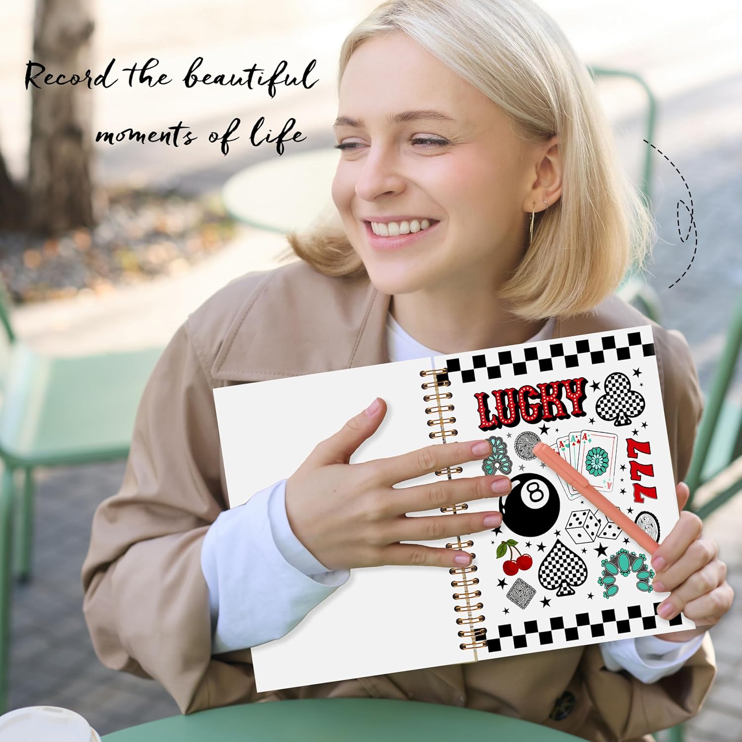 Vintage Western Notebook, Trendy Lucky 8 Ball Journal, Retro Cowboy Cowgirl Spiral Notebook, Western Office Supplies, Country Southwestern Journal for Women, 5.5x8.3 - Image 3