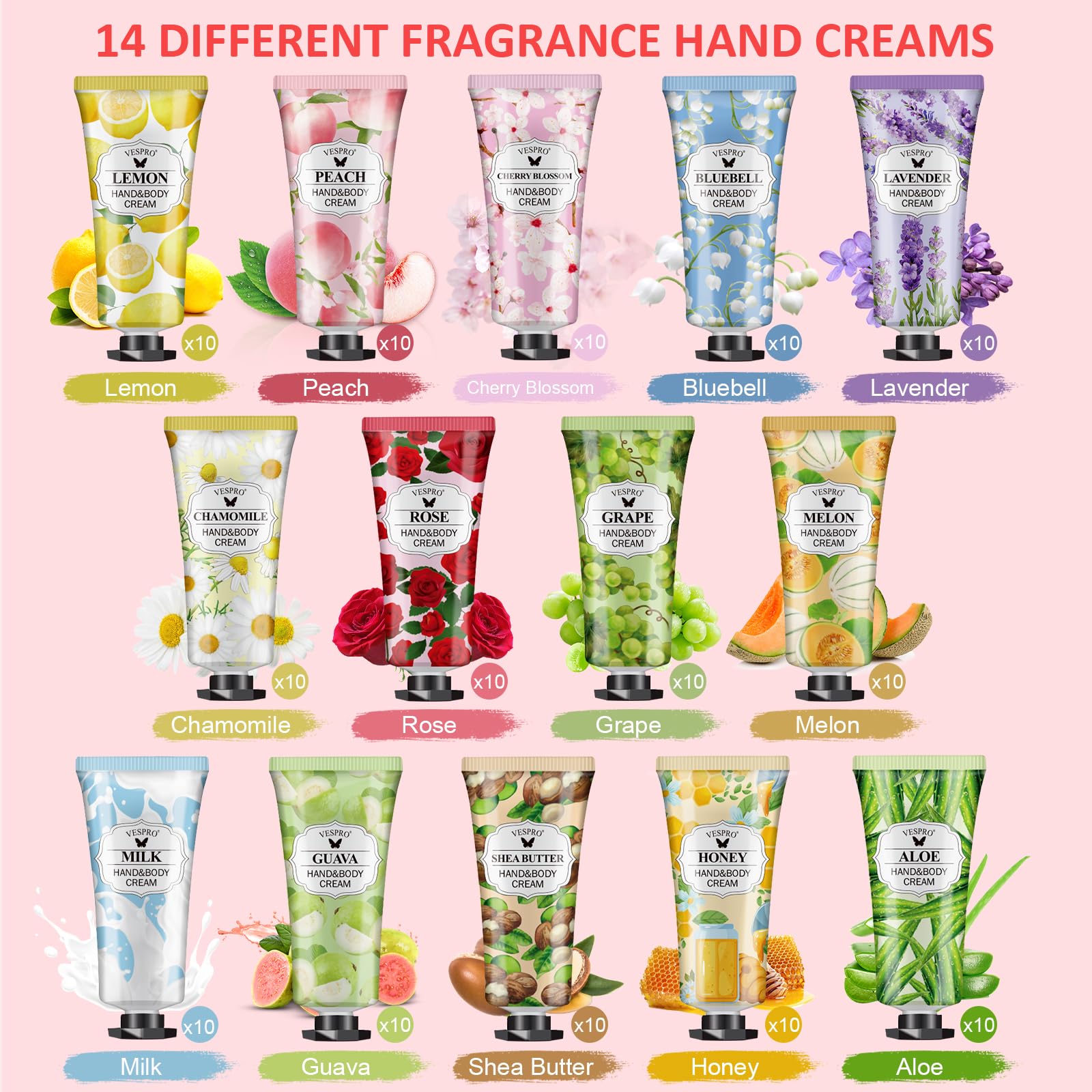 VESPRO Hand Cream Gift Set - 140 Mini Lotions -3 VESPRO Hand Cream Gift Set - 140 Mini Lotions -3