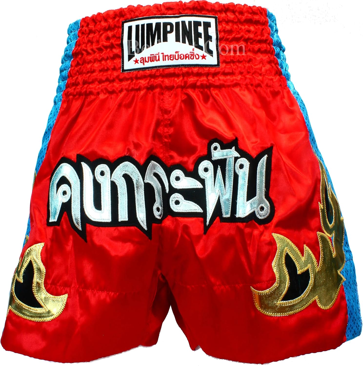 Thai Fight Shorts from Thailand. Original Muay Thai Shorts for Kickboxing and Contact Sports. Model Kong KA Phan RED Blue™