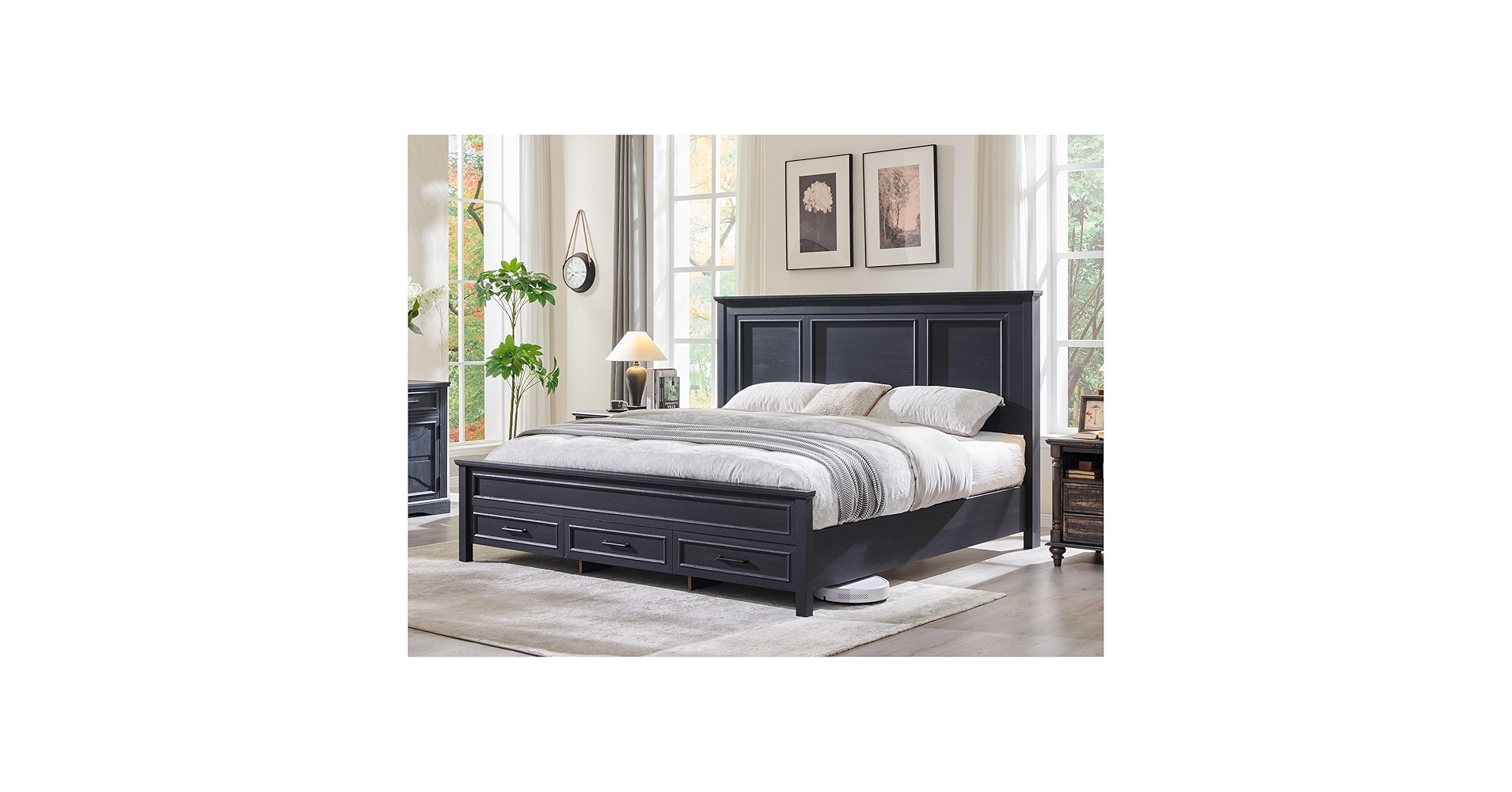 Amazon.com: JXQTLINGMU Farmhouse Queen Wood Bed Frame with