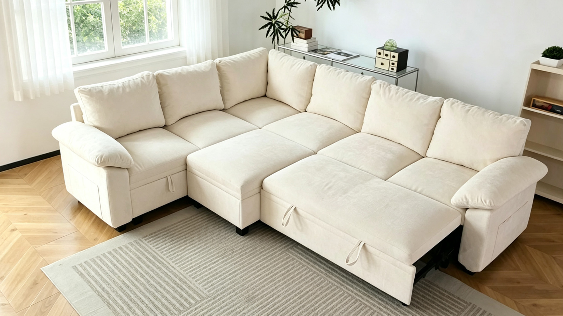 とと Amazon.com: 108''Modular Sectional Sleeper Sofa, L Shape Pull Out
