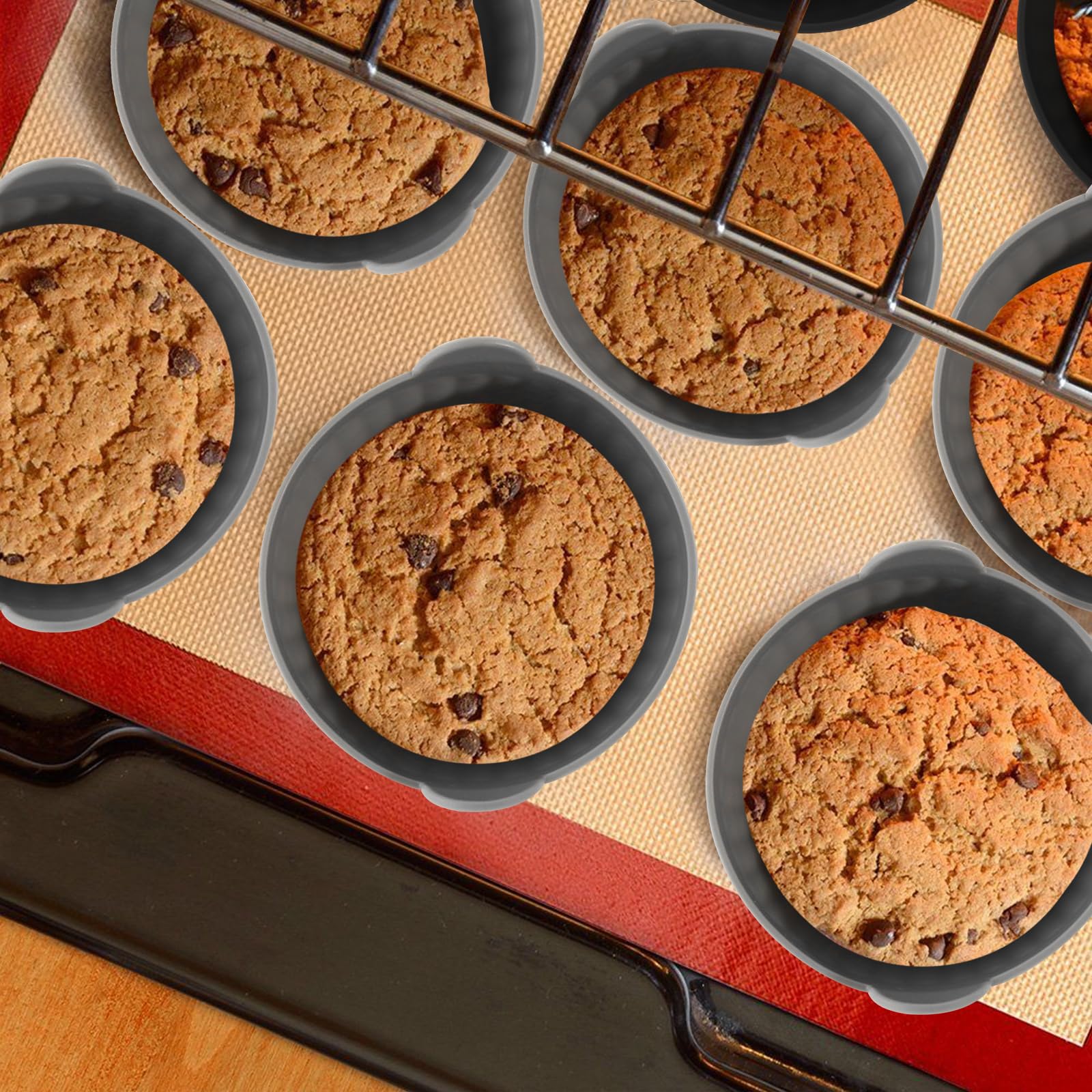 GOSHIES Silikonowe formy do muffinek, wielokrotnego użytku, do Airfryer, do pieczenia ciast i jajek, 12 sztuk