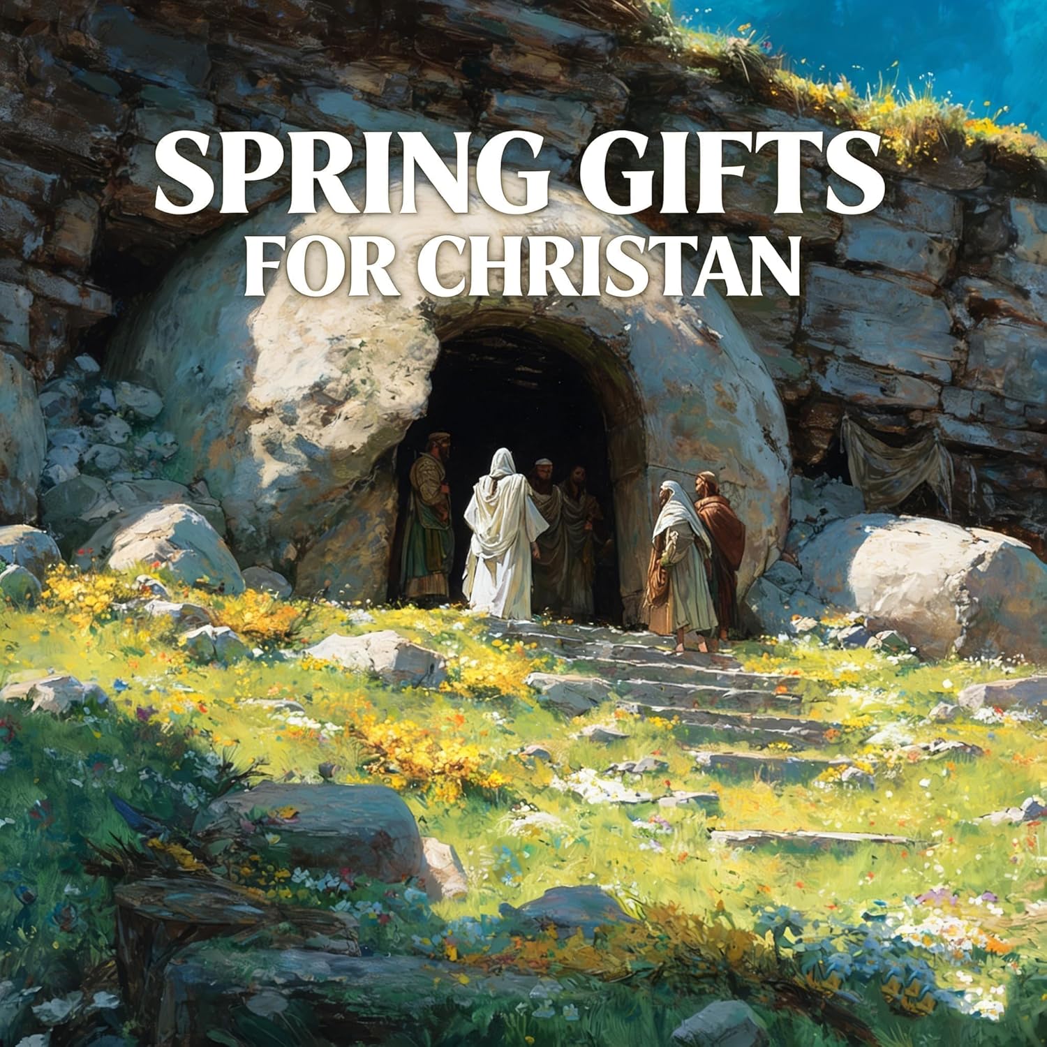 TW SHINE Empty Tomb Easter Scene and Cross Decoration, Wooden Christian Resurrection Scene Tray Set, Jesus Tomb Easter Decoration for Home Office Tabletop Religious Christian Gifts - Image 3