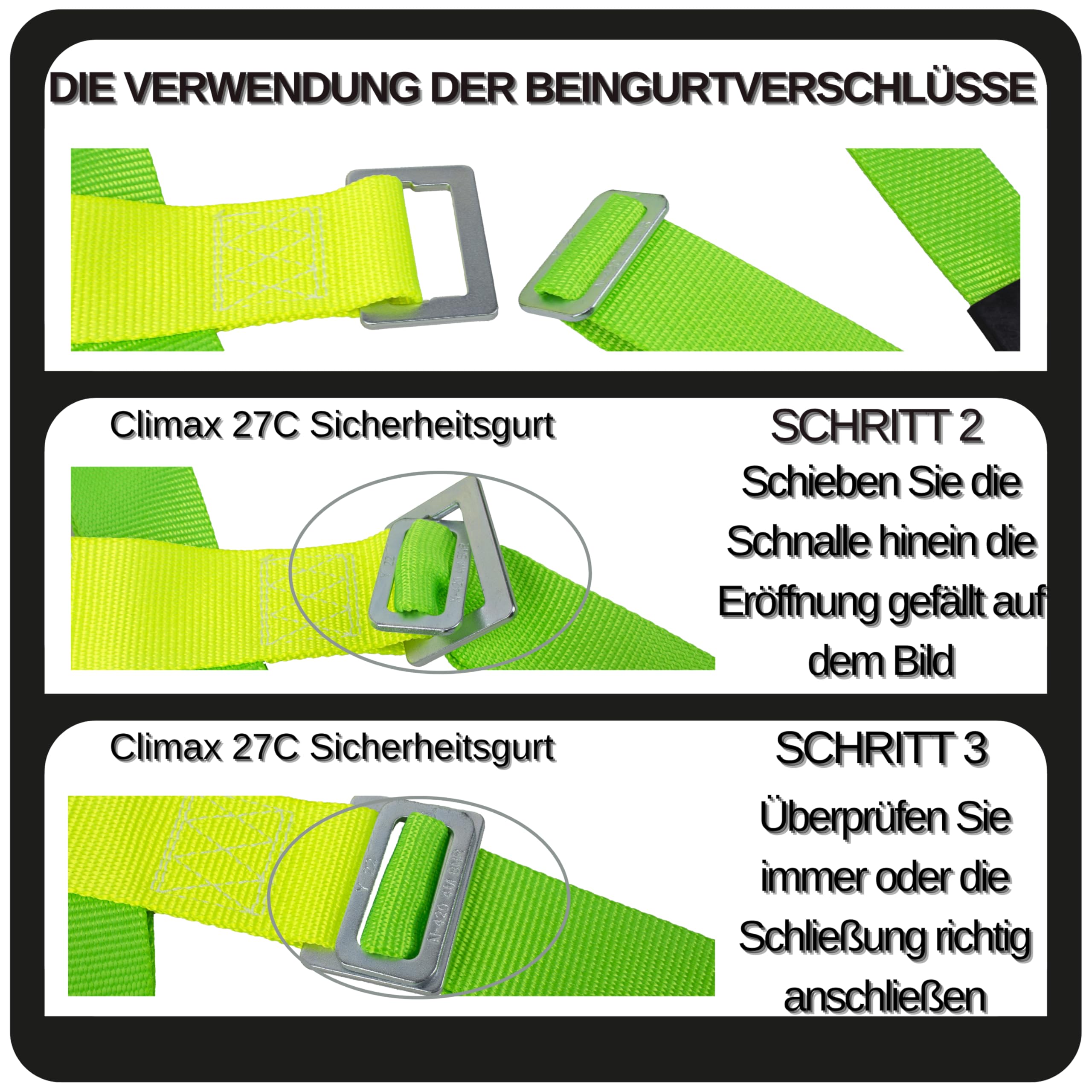 Climax Komplettes Absturzsicherungsset – Absturzgurt mit Fallline – Sicherheitsgurt 27C-Set – Sicherheitsgurt